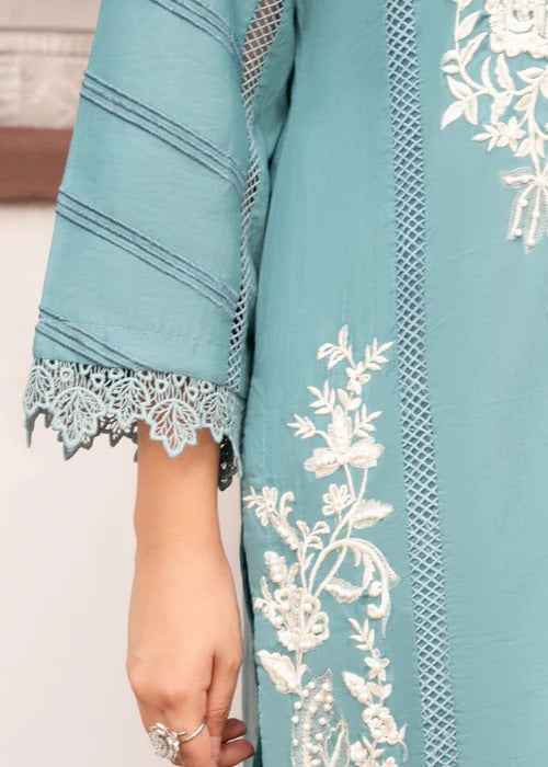 Aquamarine Premium Fabric Pakistani Summer Dresses - Sahiba-clothing - 7