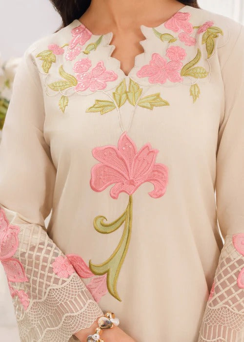 Belleza - Ivory Premium Fabric Pakistani Summer Dresses - Sahiba-clothing - 3