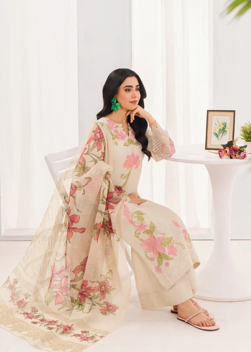 Belleza - Ivory Premium Fabric Pakistani Summer Dresses - Sahiba-clothing - 6