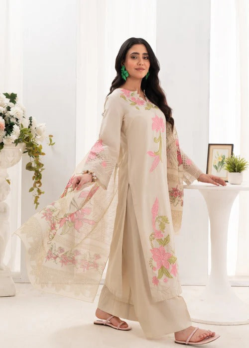 Belleza - Ivory Premium Fabric Pakistani Summer Dresses - Sahiba-clothing - 7