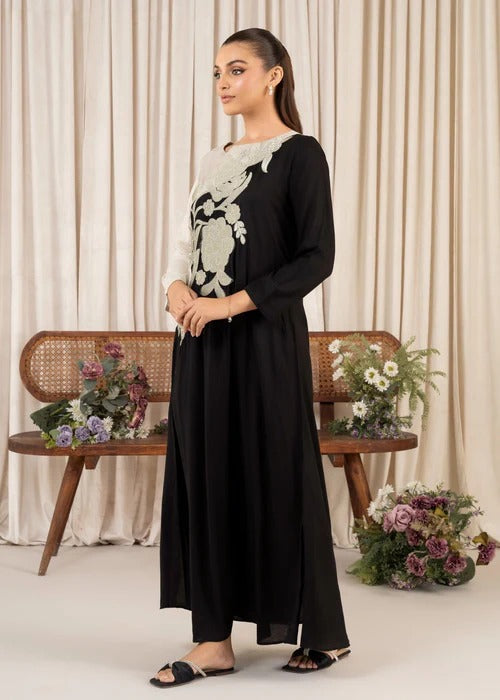 Anaya - Black Premium Fabric Pakistani Winter Dresses - Sahiba-clothing - 2