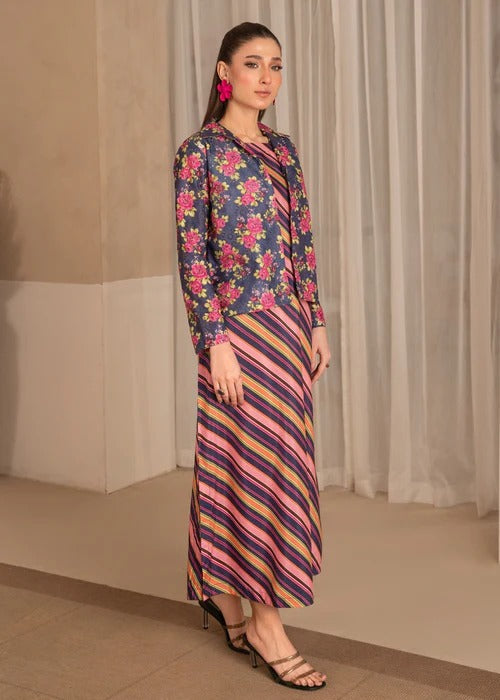 Mandarin Navy Premium Fabric Pakistani Summer Dresses - Sahiba-clothing - 6
