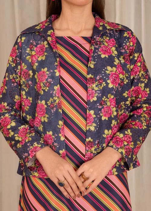 Mandarin Navy Premium Fabric Pakistani Summer Dresses - Sahiba-clothing - 4