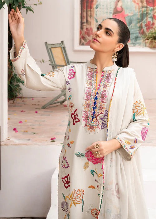 Albite - White Premium Fabric Pakistani Summer Dresses - Sahiba-clothing - 2