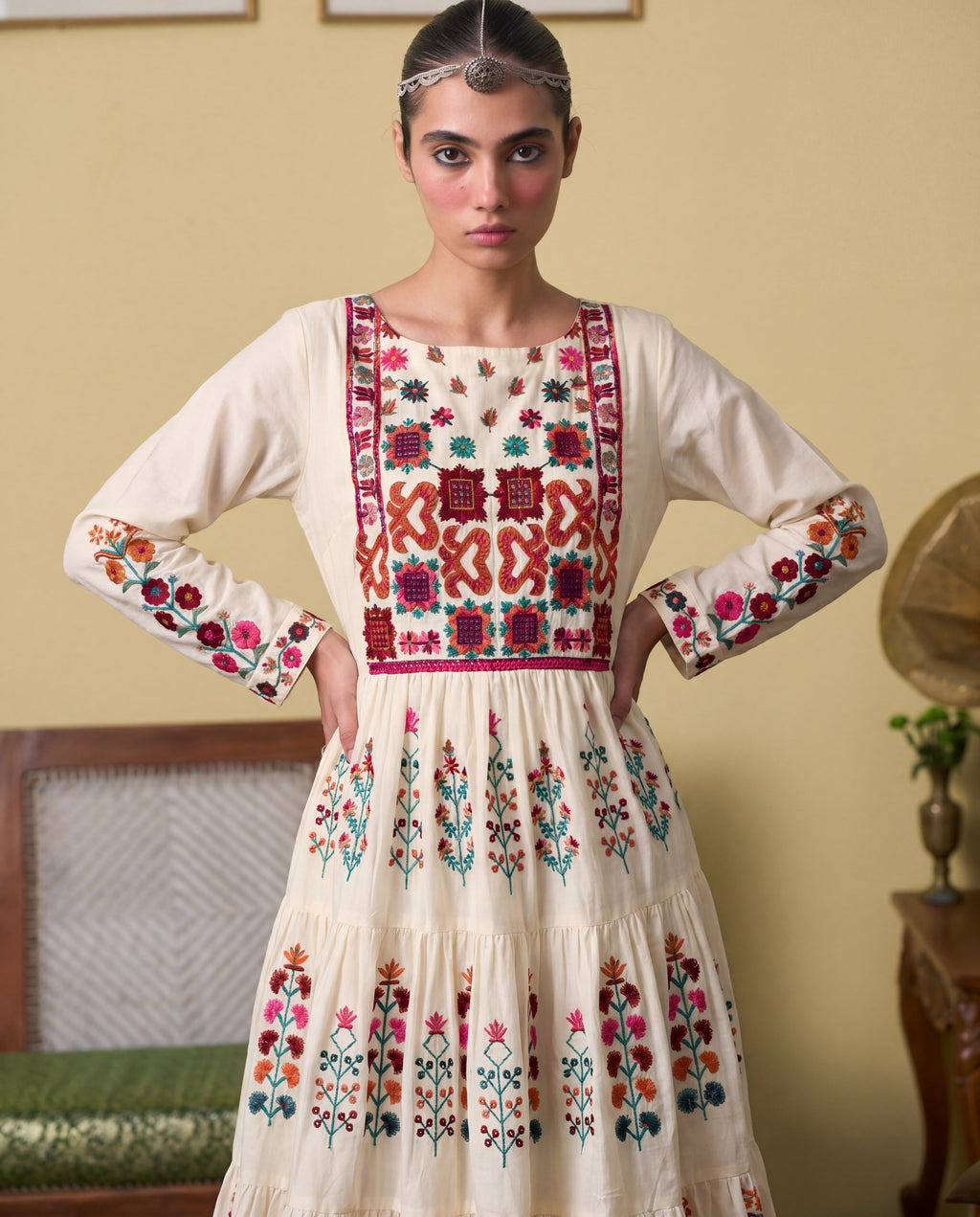 Zafina White Premium Fabric Pakistani Summer Dresses - Sahiba-clothing - 9