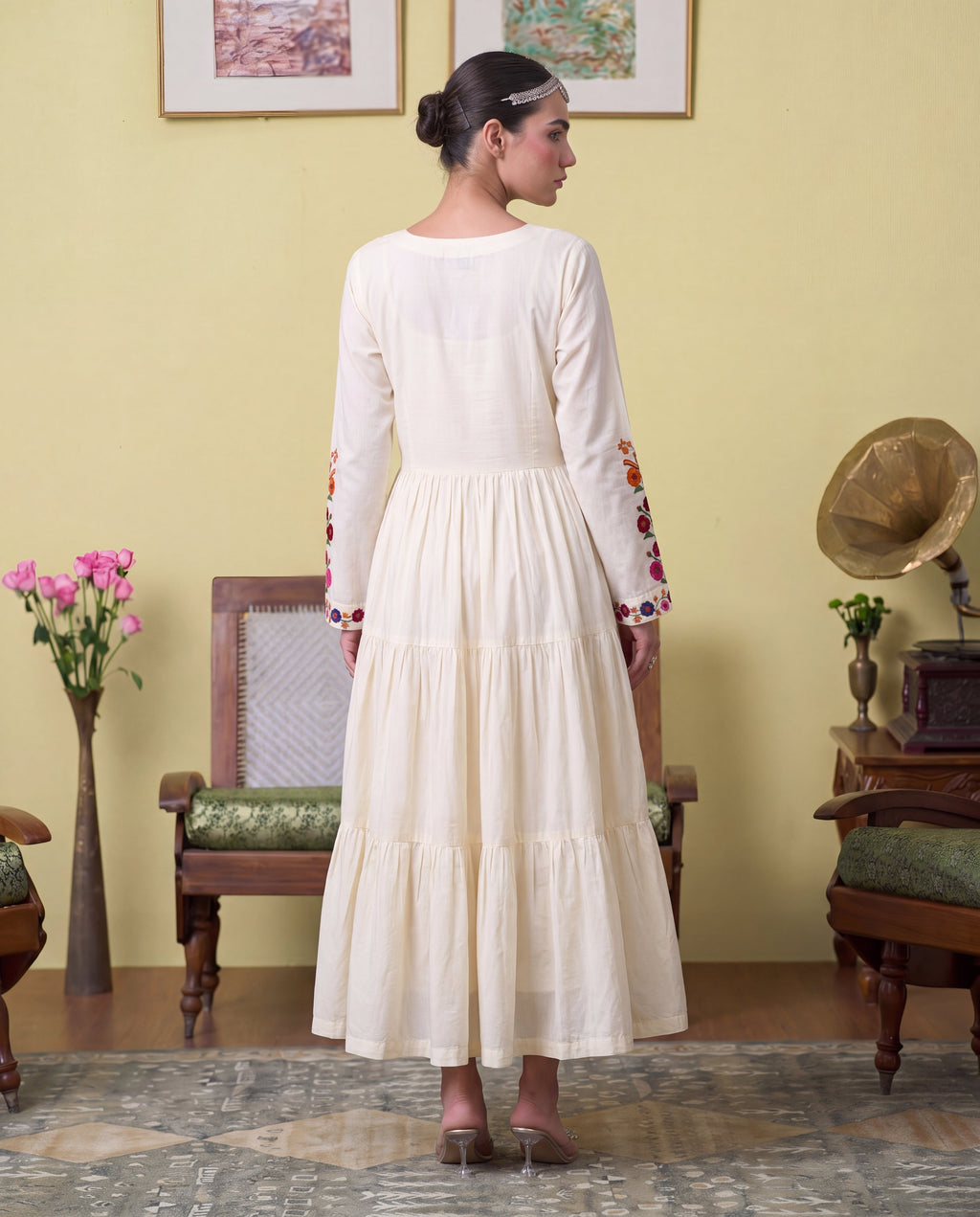 Zafina White Premium Fabric Pakistani Summer Dresses - Sahiba-clothing - 6