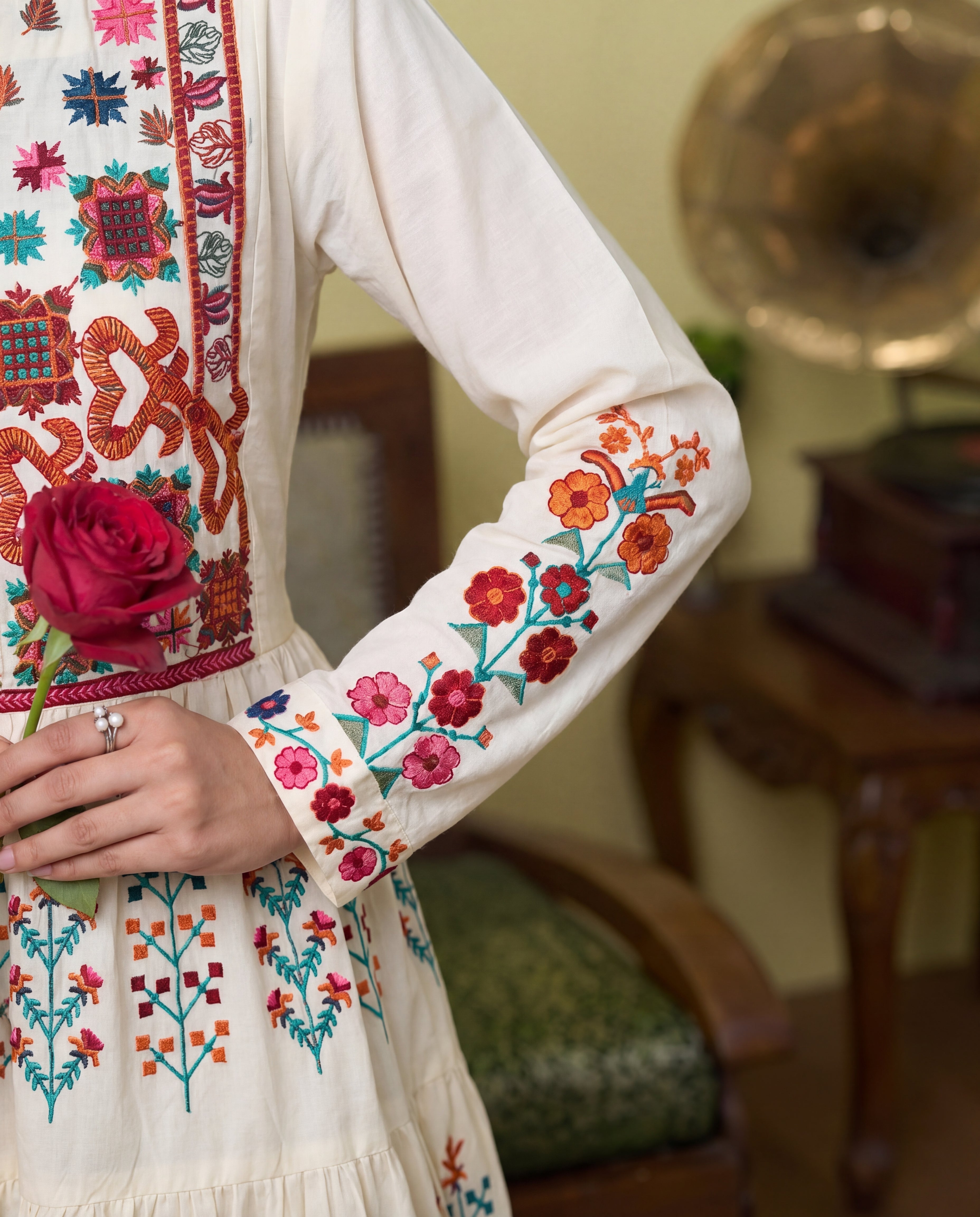 Zafina White Premium Fabric Pakistani Summer Dresses - Sahiba-clothing - 8