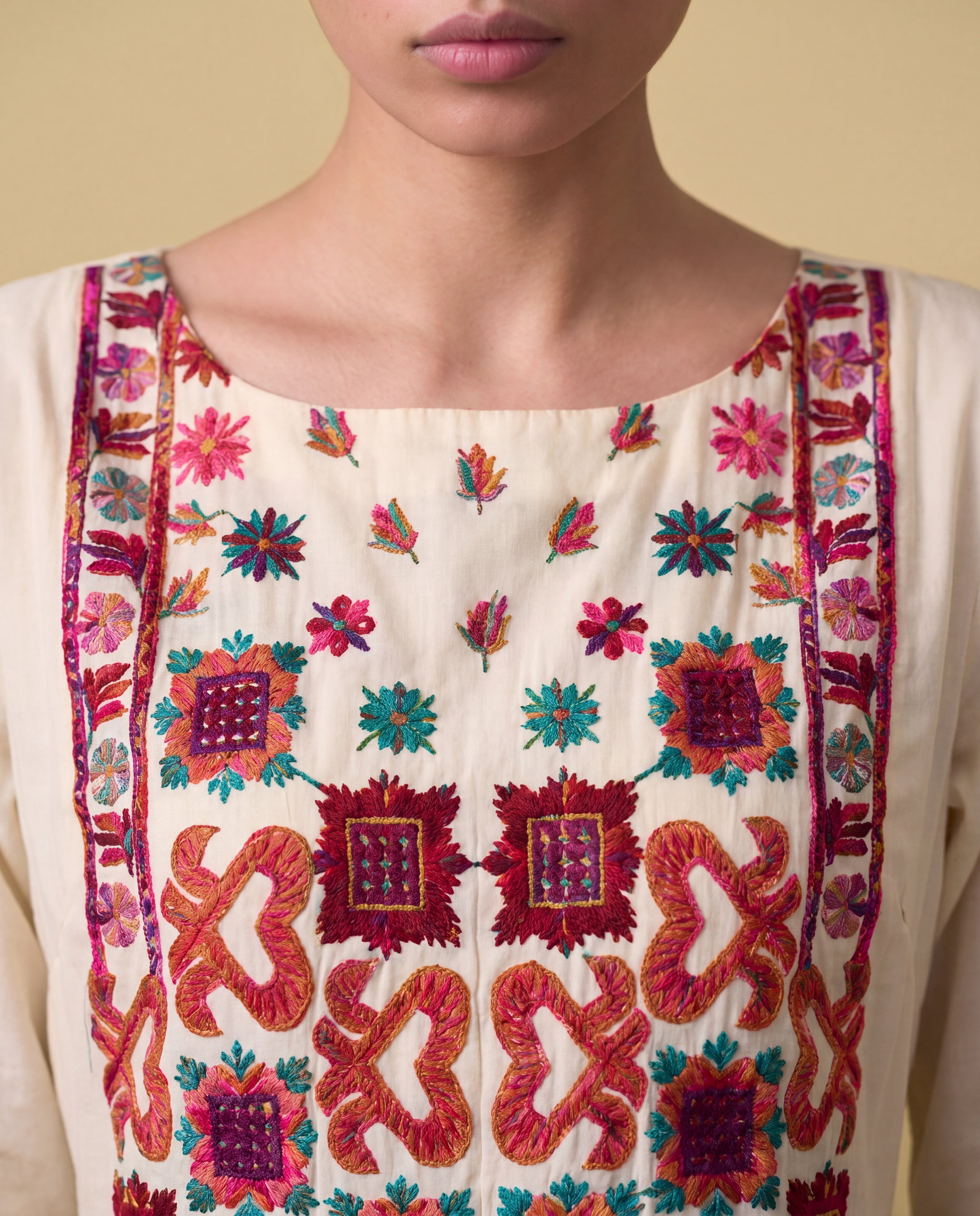 Zafina White Premium Fabric Pakistani Summer Dresses - Sahiba-clothing - 7