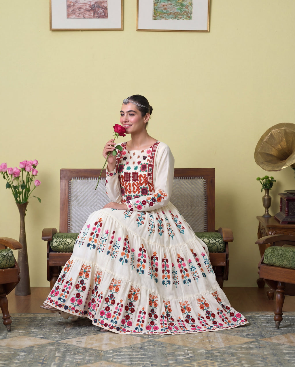 Zafina White Premium Fabric Pakistani Summer Dresses - Sahiba-clothing - 10
