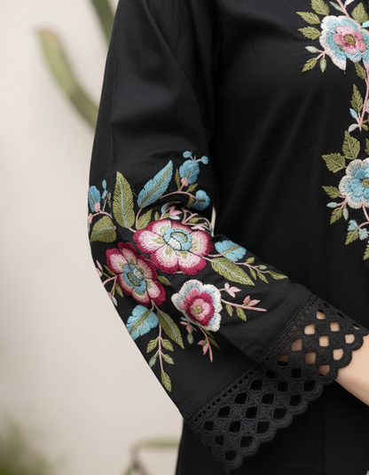 Zafreen Black Premium Fabric Pakistani Winter Dresses - Sahiba-clothing - 3