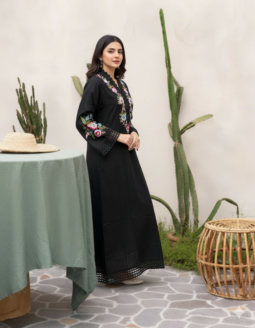 Zafreen Black Premium Fabric Pakistani Winter Dresses - Sahiba-clothing - 4