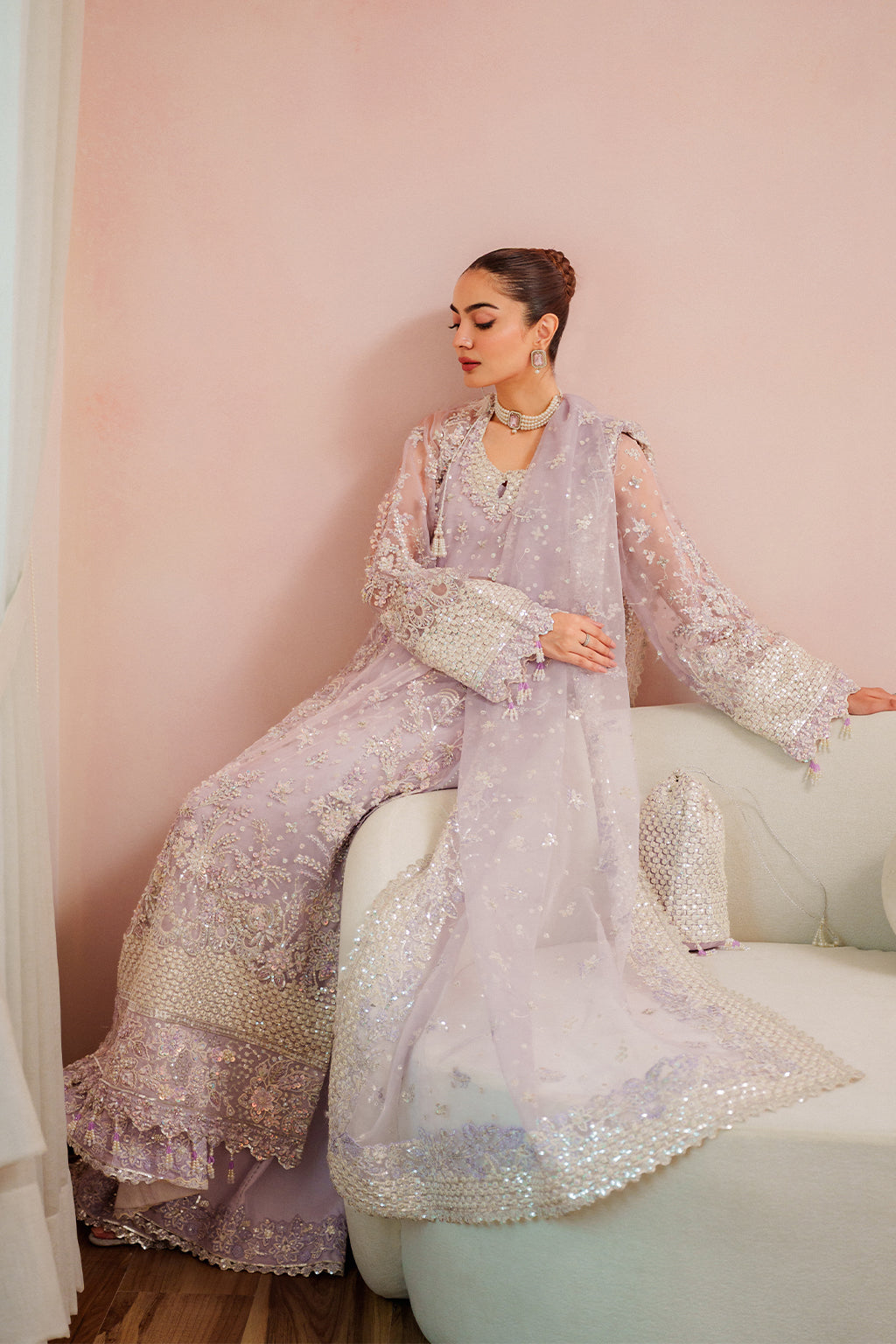 Lapis Raw Silk Pakistani Formal Dresses - Emaan Adeel - 8