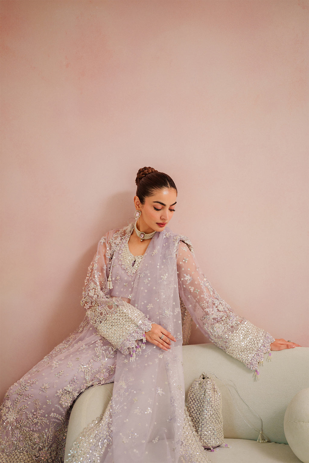 Lapis Raw Silk Pakistani Formal Dresses - Emaan Adeel - 9