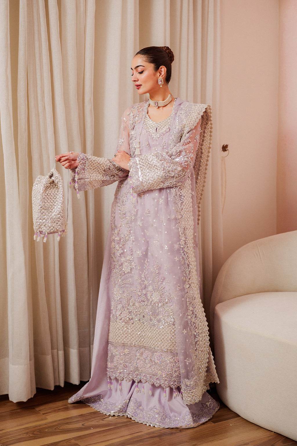 Lapis Raw Silk Pakistani Formal Dresses - Emaan Adeel - 10