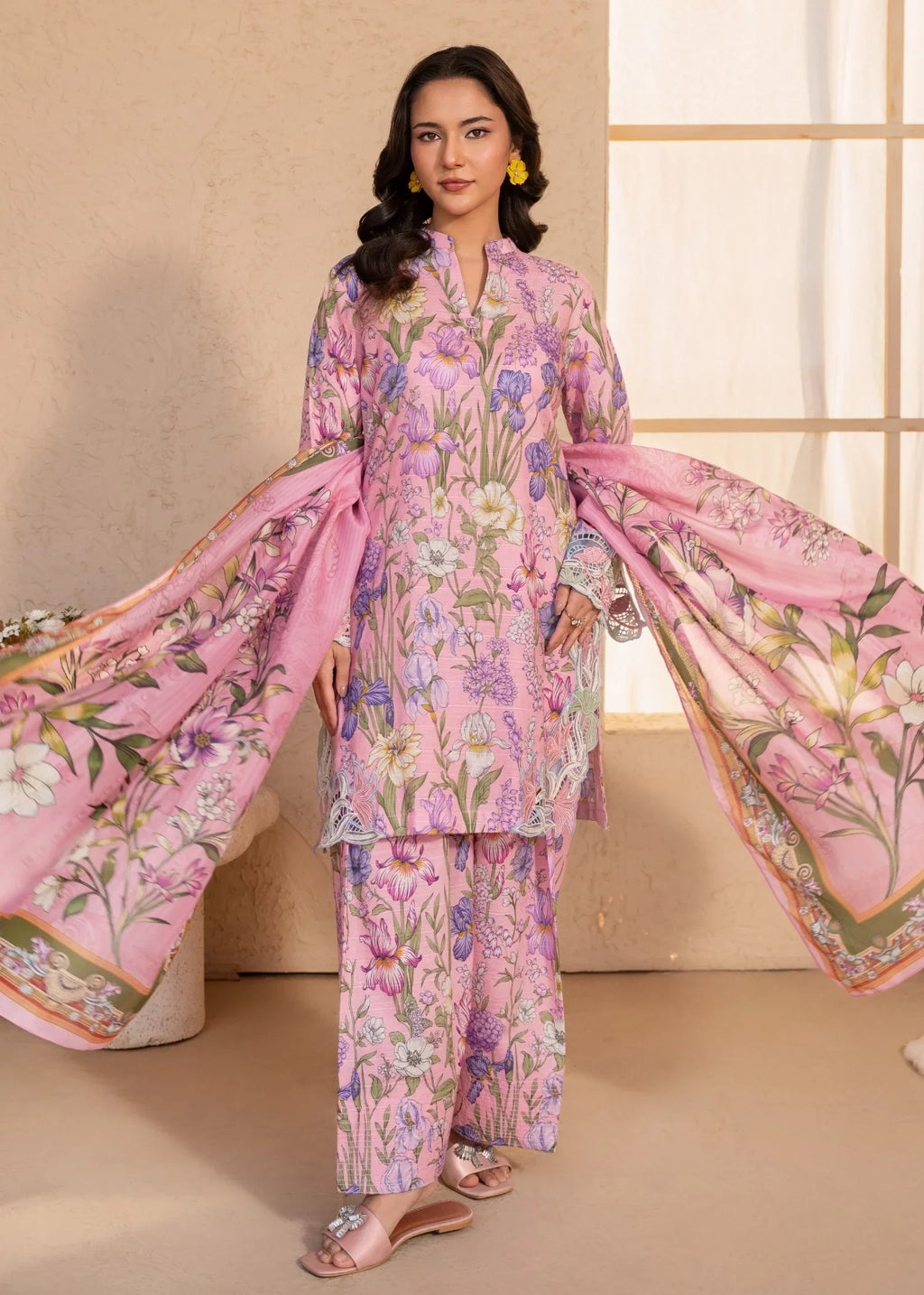 Alara Pink Premium Fabric Pakistani Summer Dresses - Sahiba-clothing - 1