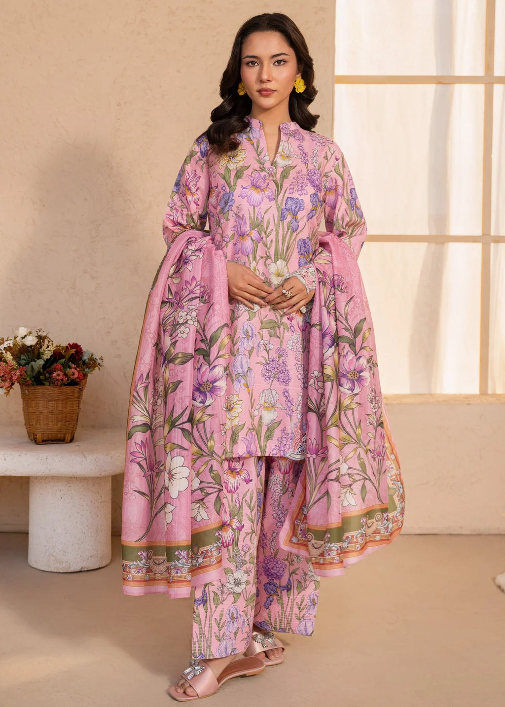 Alara Pink Premium Fabric Pakistani Summer Dresses - Sahiba-clothing - 6