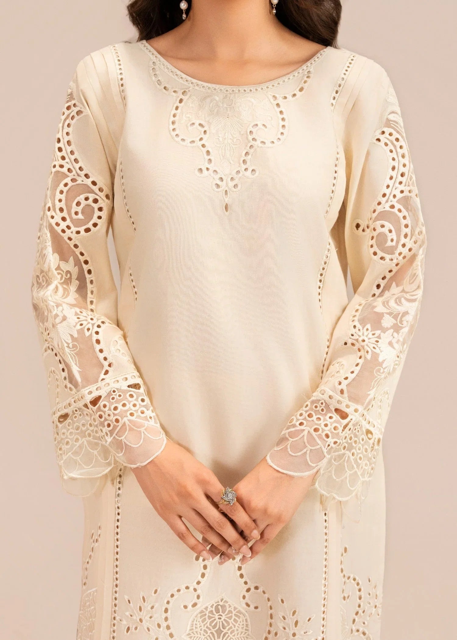 Ravi Ivory Premium Fabric Pakistani Summer Dresses - Sahiba-clothing - 3