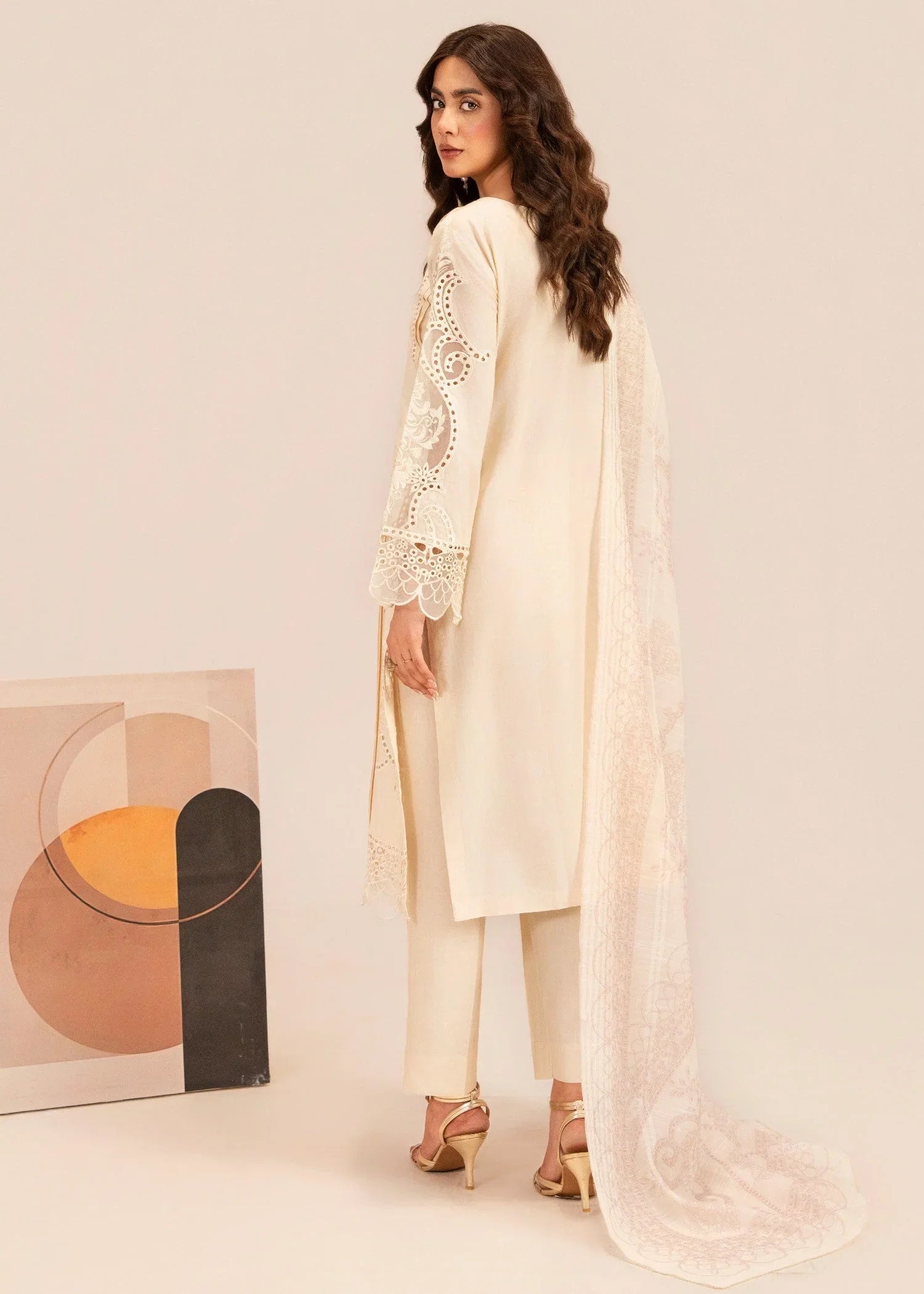 Ravi Ivory Premium Fabric Pakistani Summer Dresses - Sahiba-clothing - 2