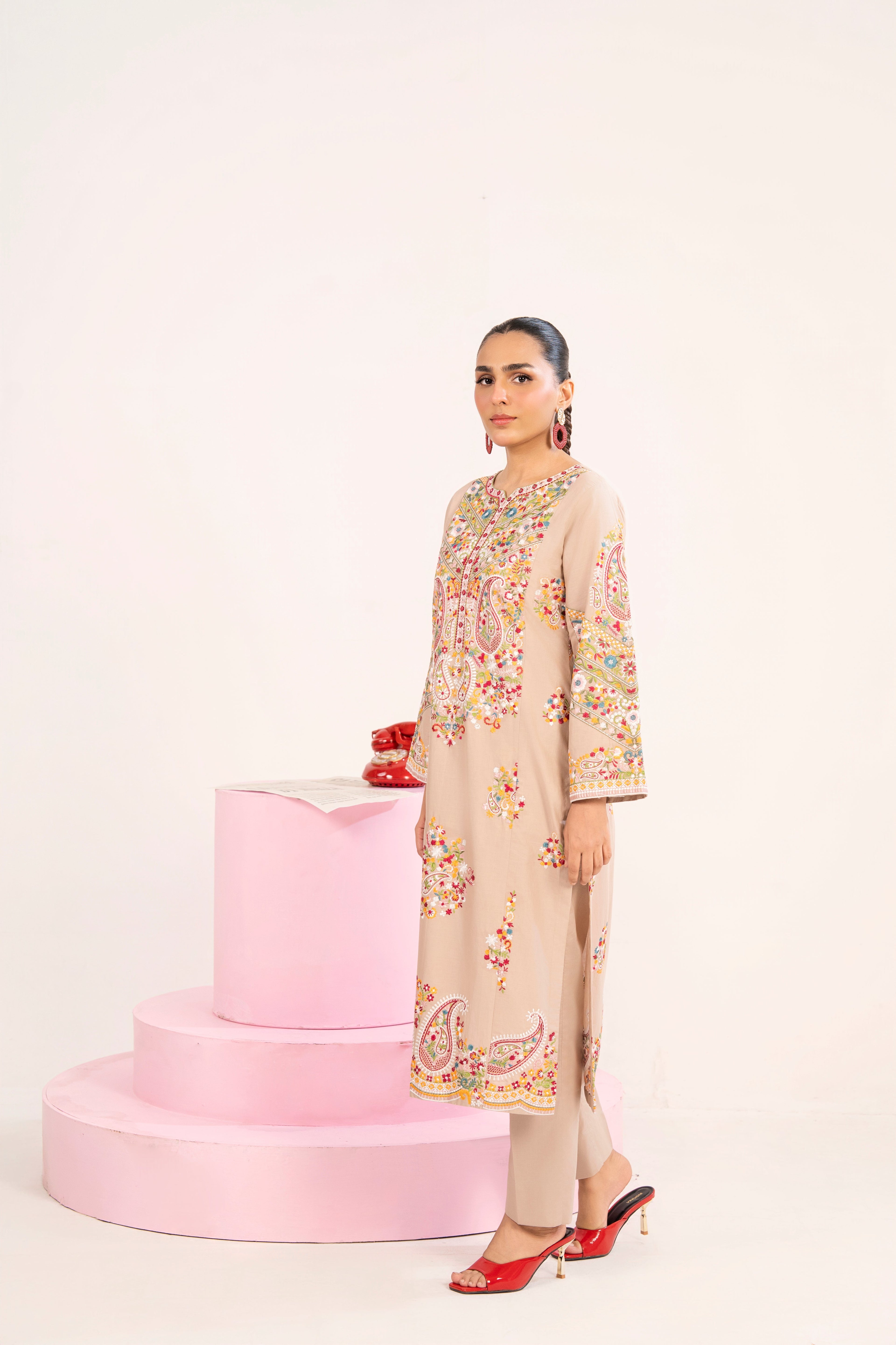 Nureh Skin Premium Fabric Pakistani Summer Dresses - Sahiba-clothing - 6