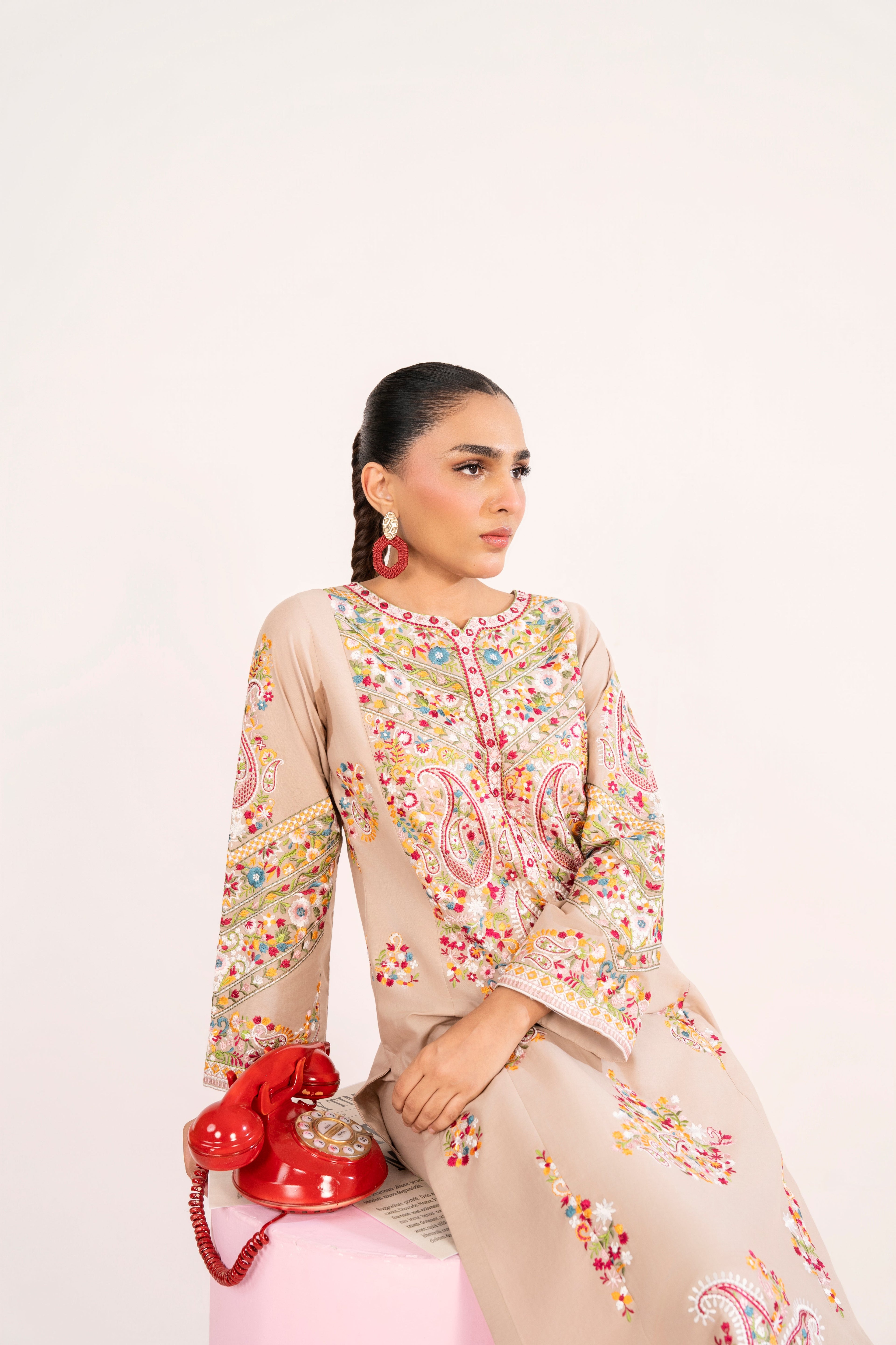 Nureh Skin Premium Fabric Pakistani Summer Dresses - Sahiba-clothing - 2