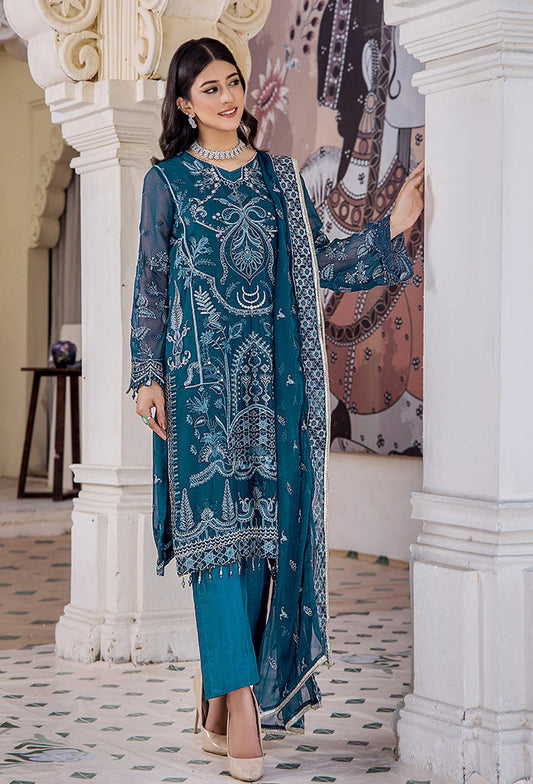 Pareesha embroidery tilla work collection-PS-08 Raw Silk Pakistani Winter Dresses - Humdum - 1