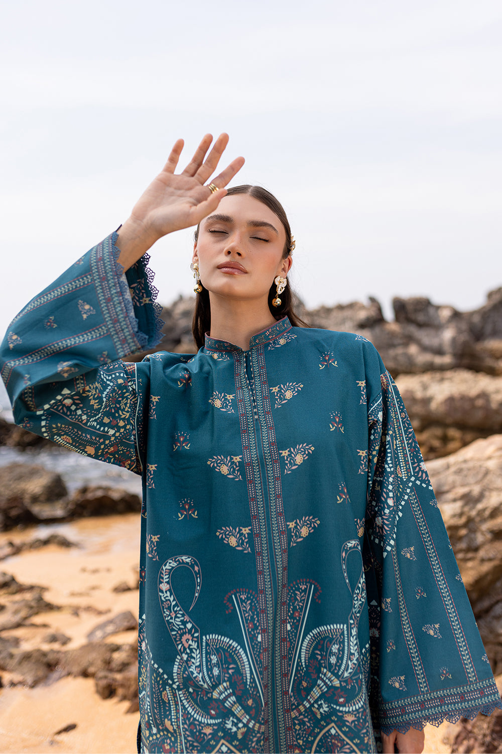 ORIEL (AX-03) Cotton Pakistani Summer Dresses - aabyaan - 5