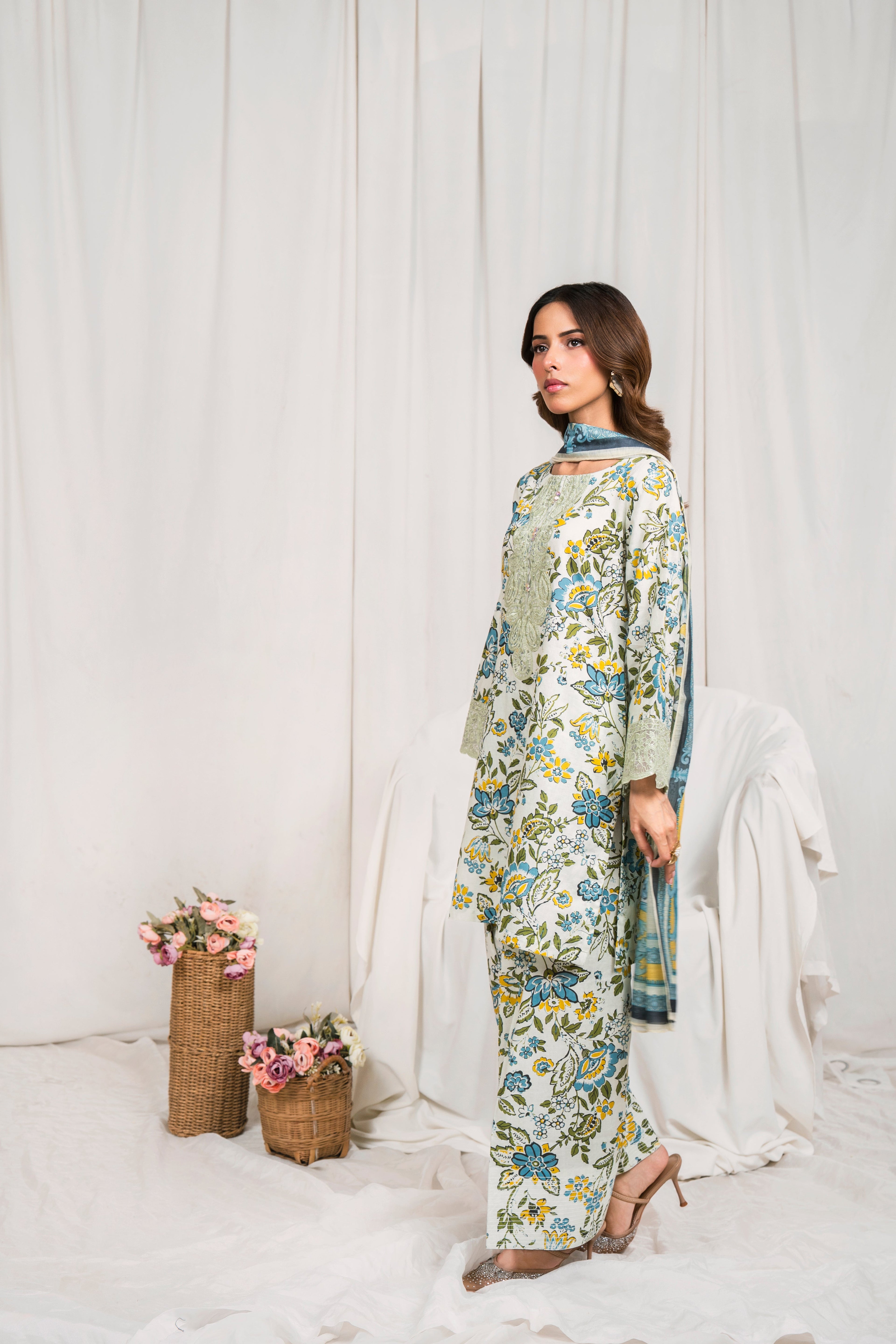 Sanam - Pista Premium Fabric Pakistani Summer Dresses - Sahiba-clothing - 5