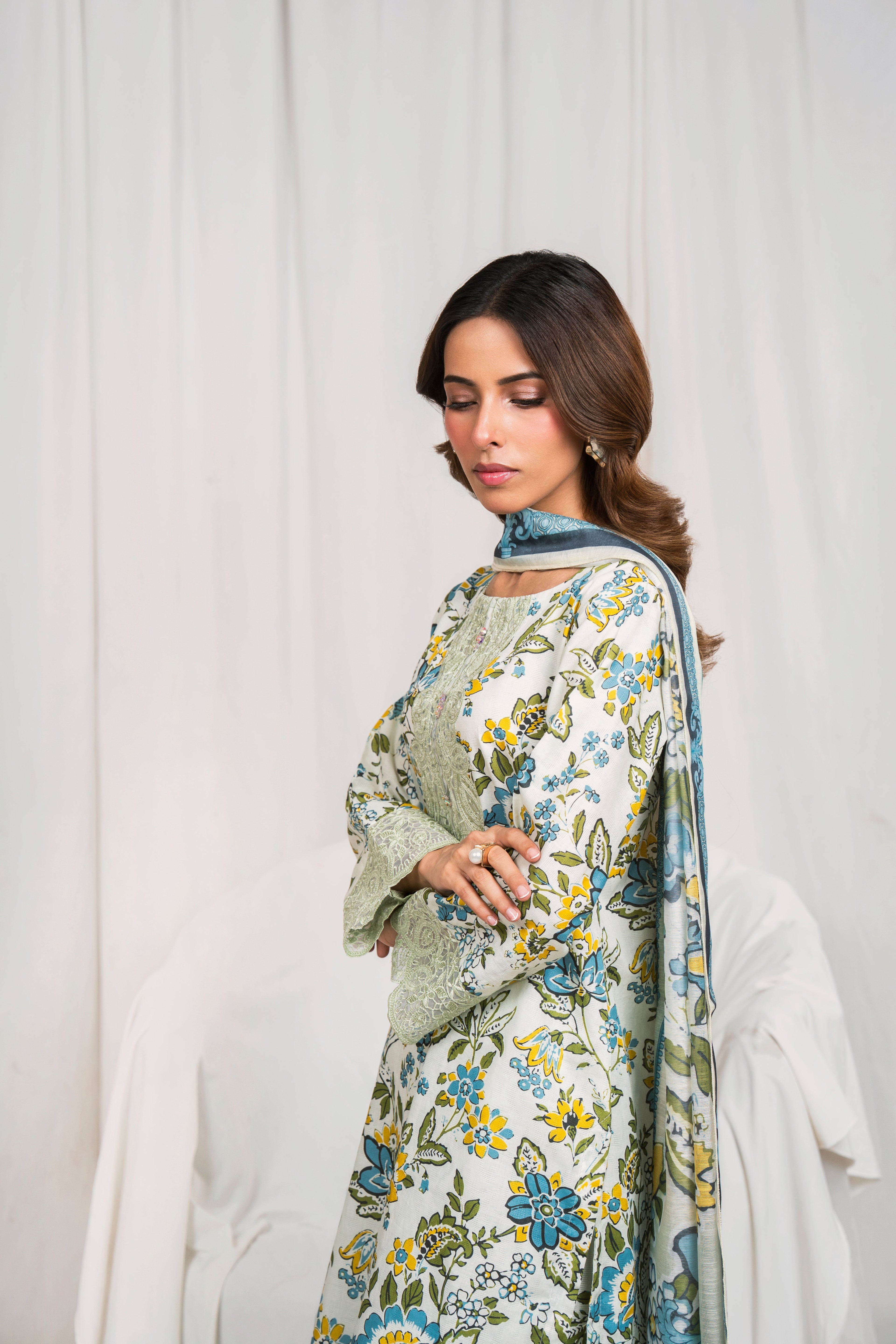 Sanam - Pista Premium Fabric Pakistani Summer Dresses - Sahiba-clothing - 4