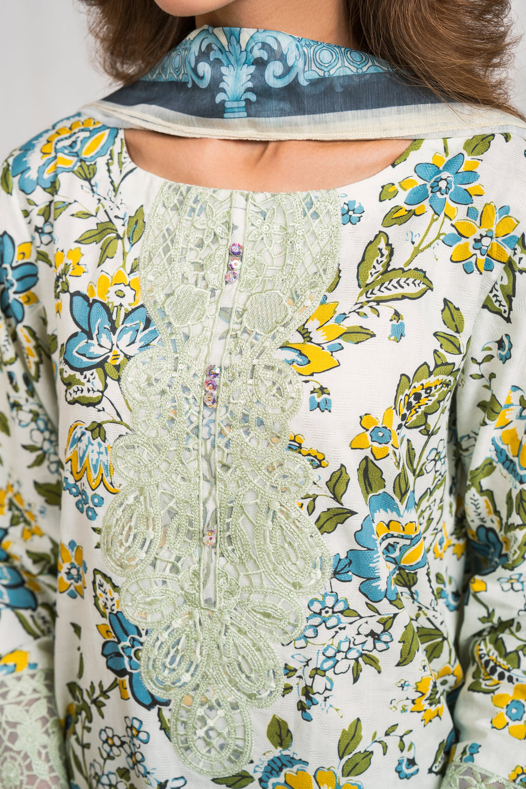 Sanam - Pista Premium Fabric Pakistani Summer Dresses - Sahiba-clothing - 3