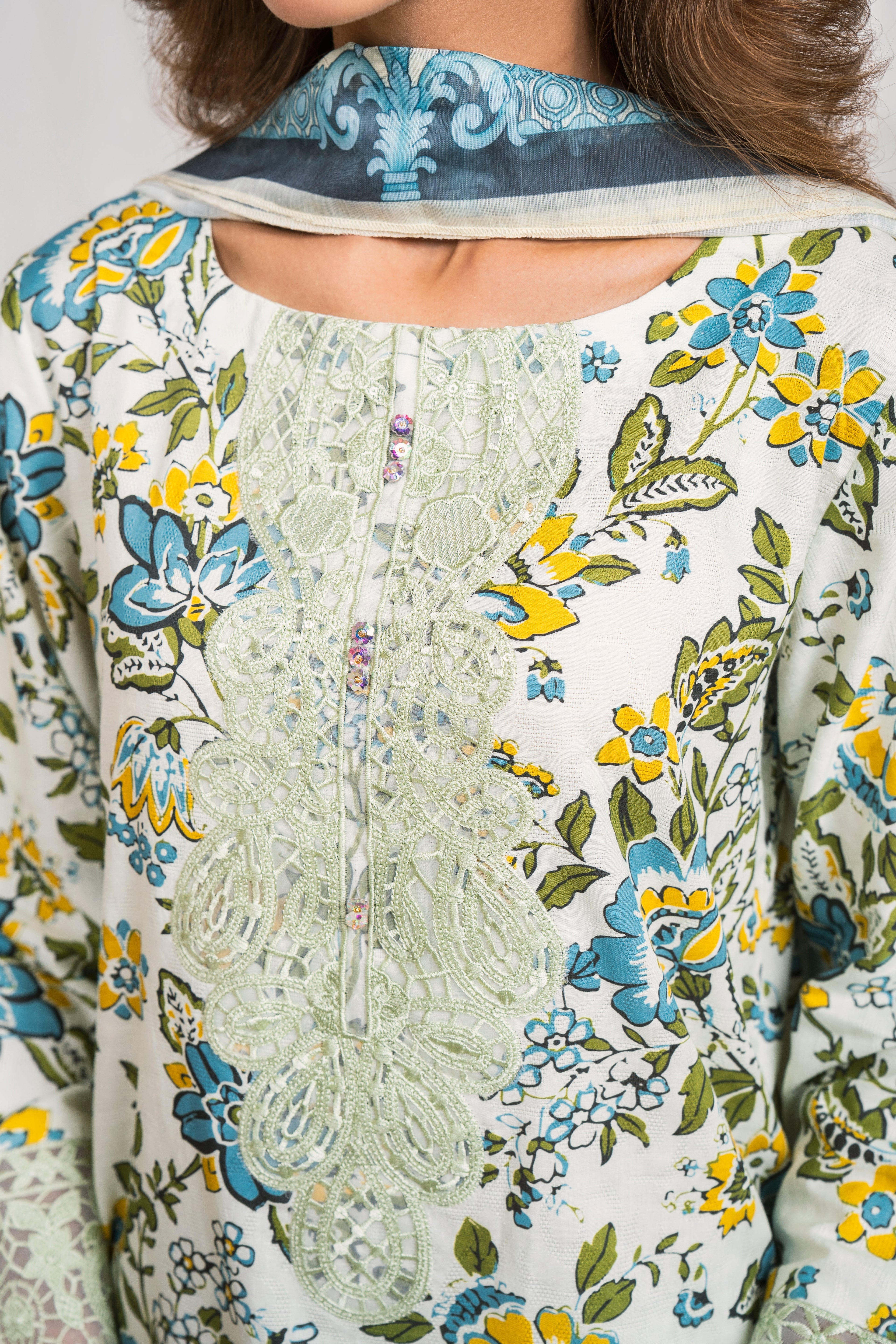 Sanam - Pista Premium Fabric Pakistani Summer Dresses - Sahiba-clothing - 3