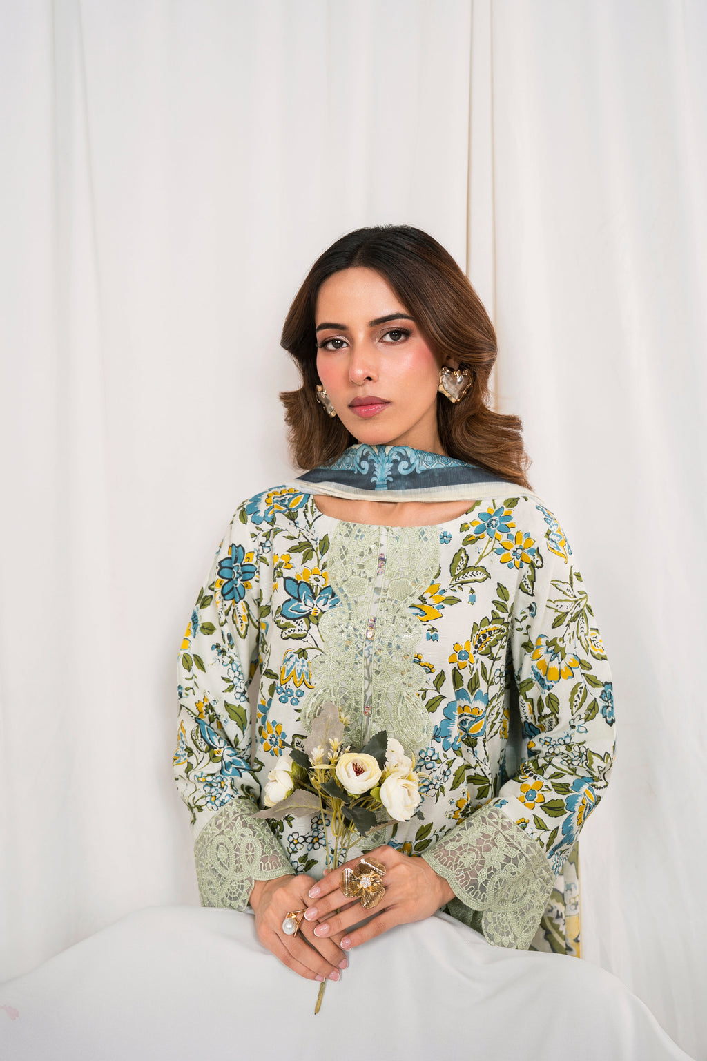 Sanam - Pista Premium Fabric Pakistani Summer Dresses - Sahiba-clothing - 2