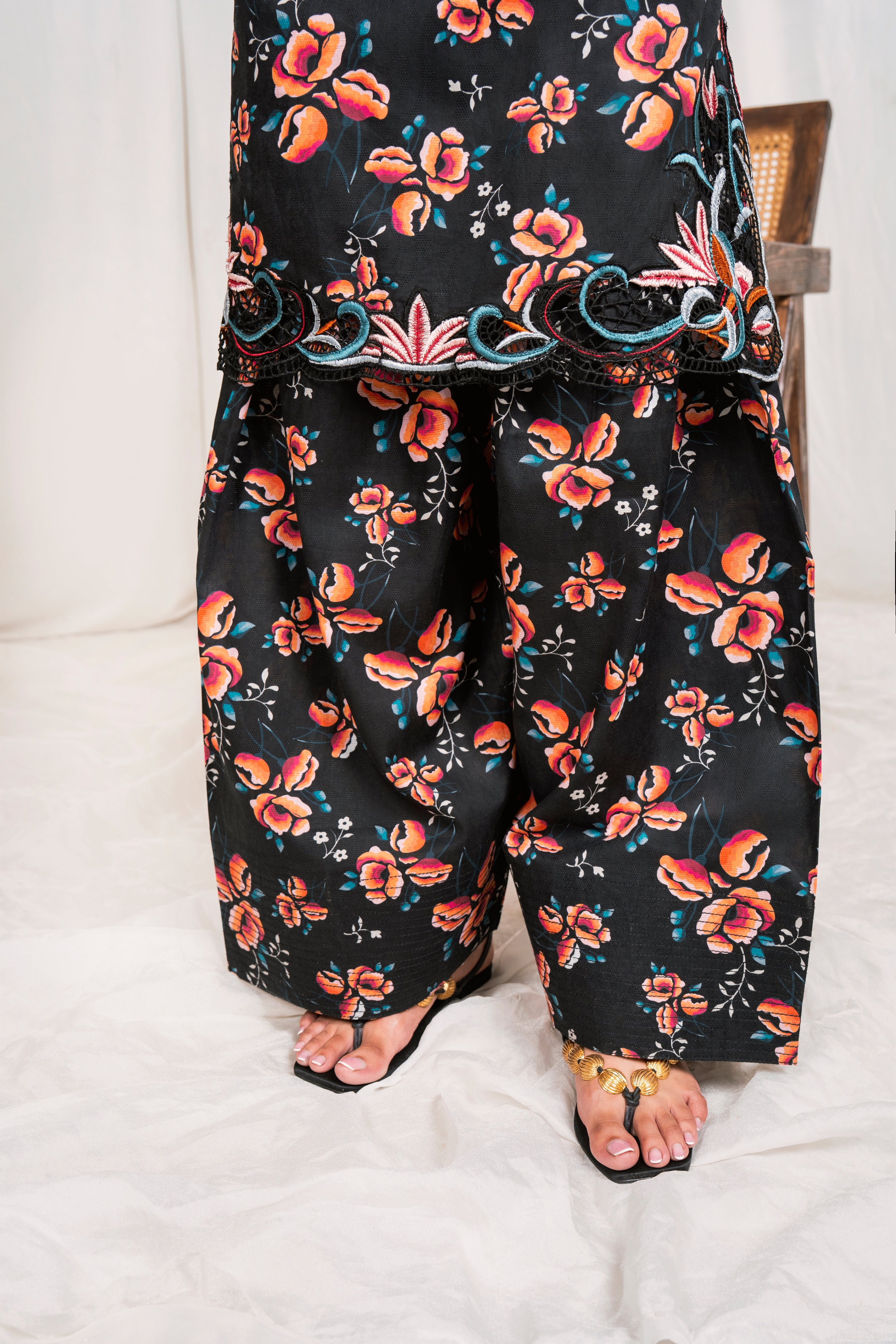 Velour - Black Premium Fabric Pakistani Summer Dresses - Sahiba-clothing - 4