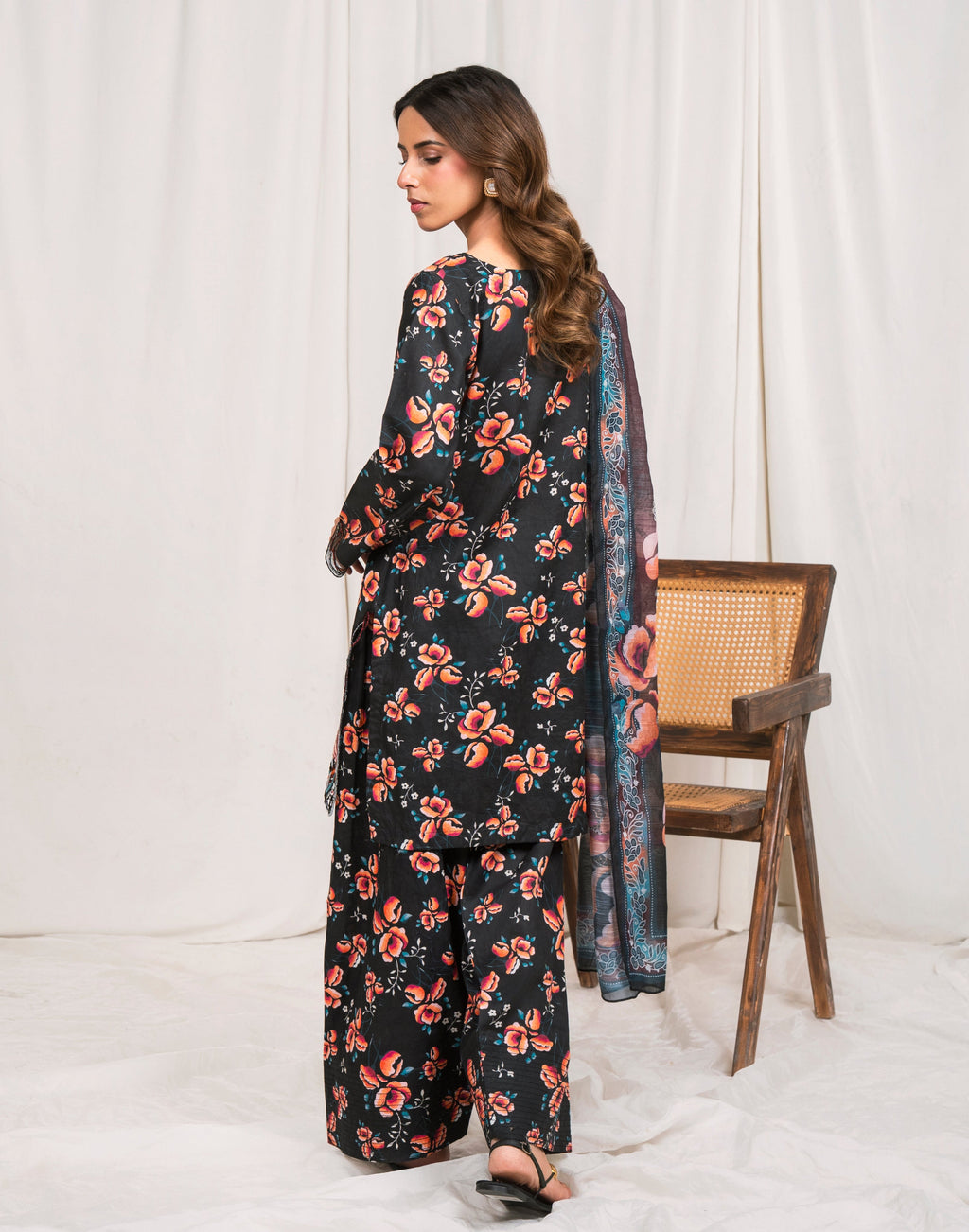Velour - Black Premium Fabric Pakistani Summer Dresses - Sahiba-clothing - 2