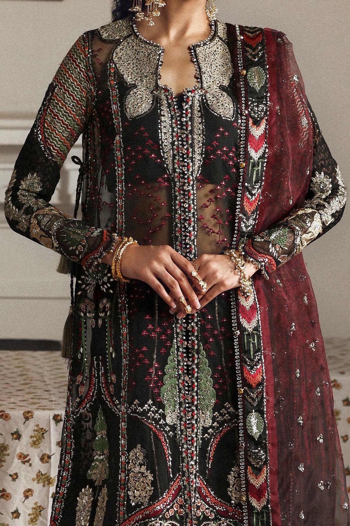 Dhanak Raw Silk Pakistani Formal Dresses - Afrozeh - 3